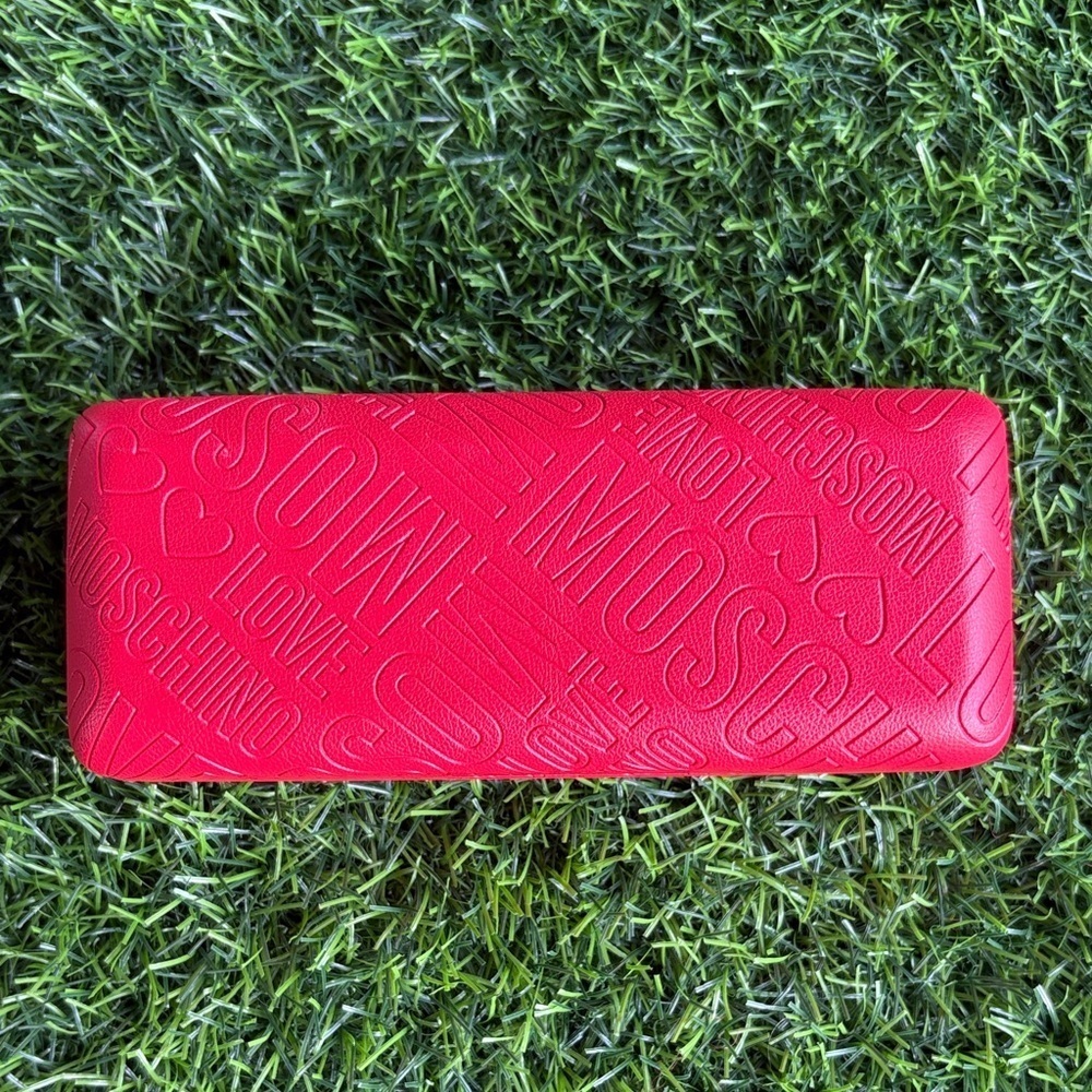 LOVE MOSCHINO Luxury Designer Hard Shell Red Sunglass Eyeglass Case